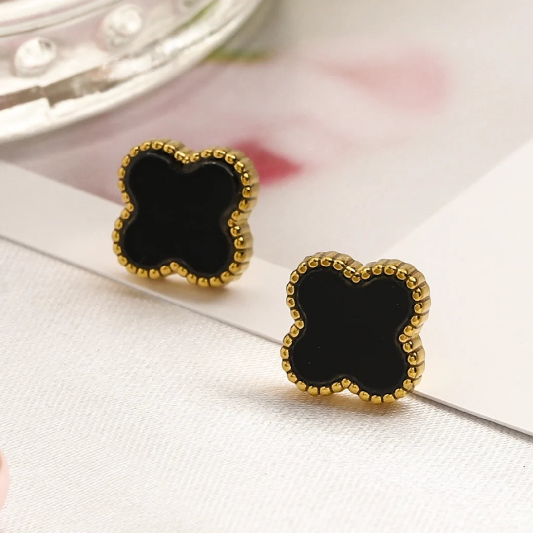 CLOVER | Oorbellen Zwart