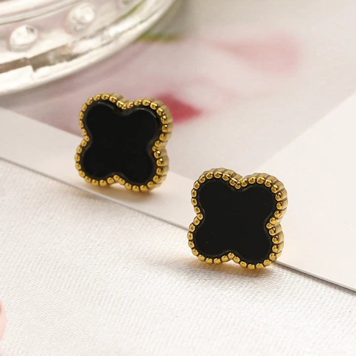 CLOVER | Oorbellen Zwart