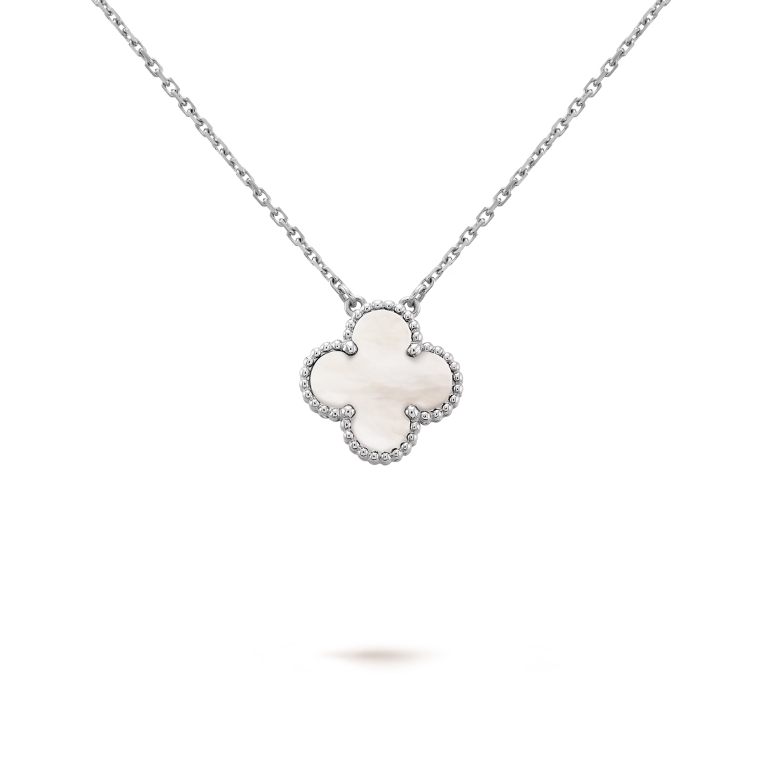 CLOVER | Ketting Wit/Zilver