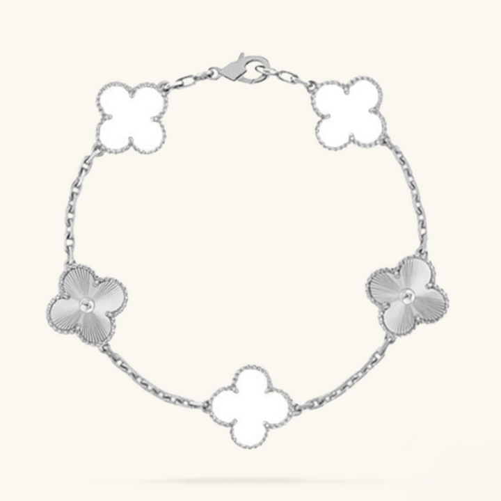CLOVER | Armband Wit/Zilver