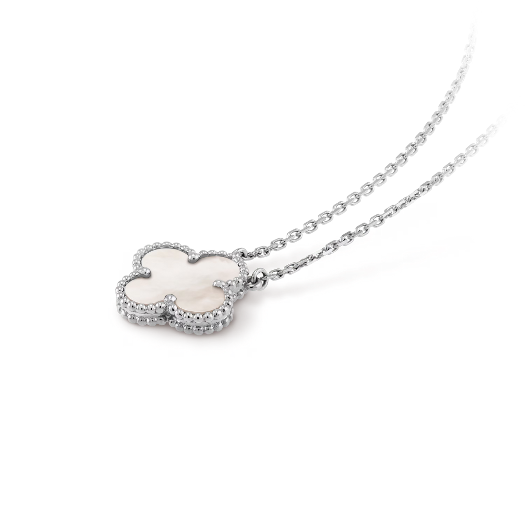 CLOVER | Ketting Wit/Zilver