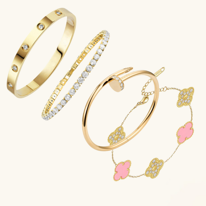 4-delig | Armbandset Goud