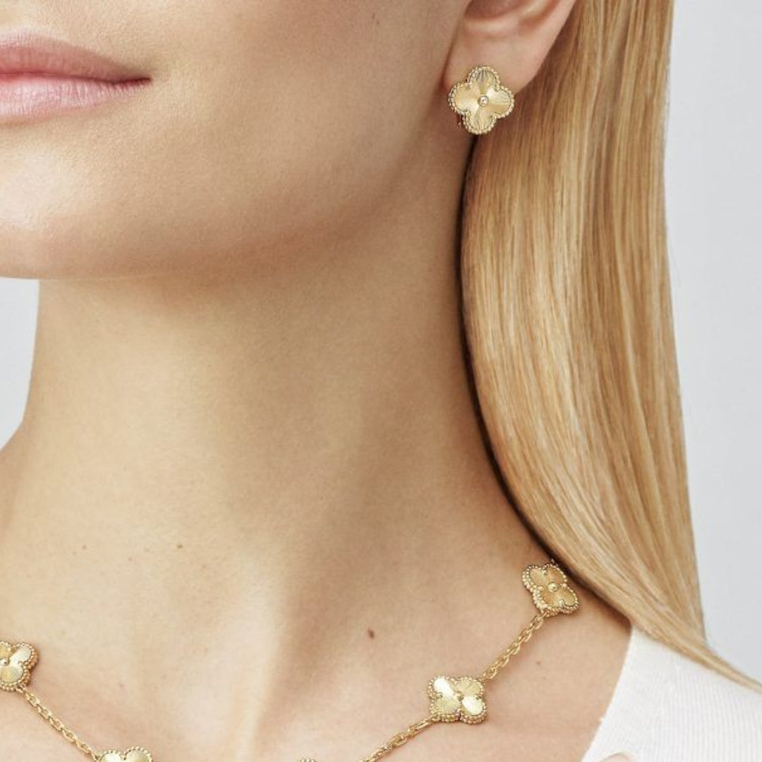 CLOVER | Oorbellen Goud