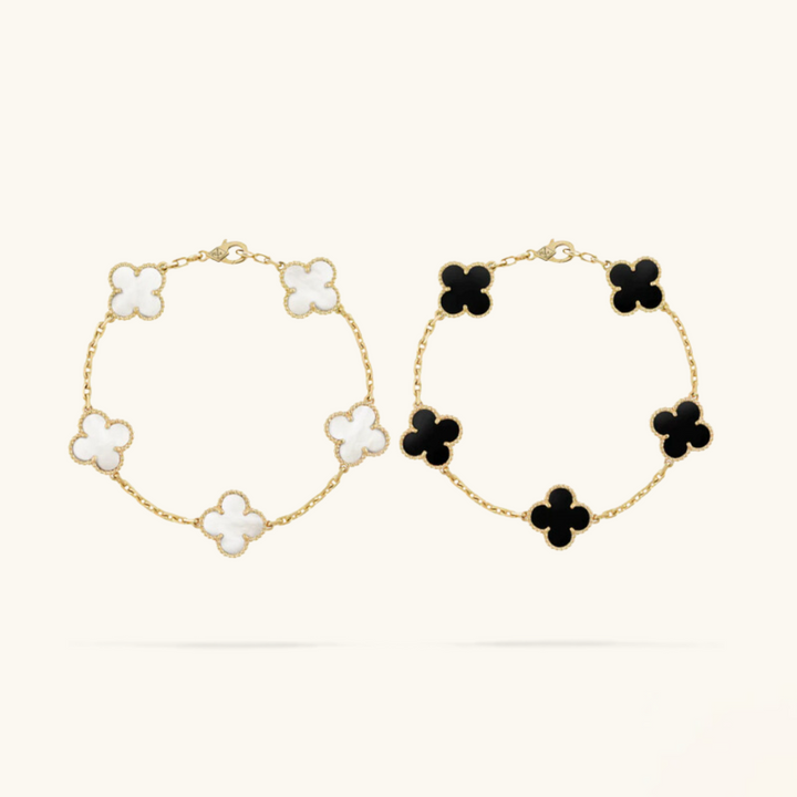 CLOVER | Armbandset Zwart/Wit, 2-delig