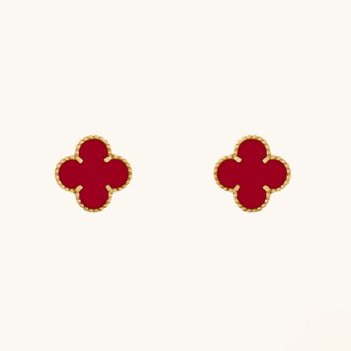 CLOVER | Oorbellen Rood