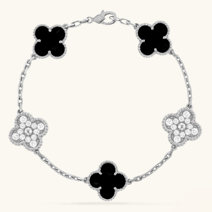 CLOVER | Armband Zwart/Zilver Prestige