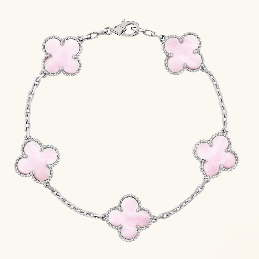 CLOVER | Armband Roze/Zilver