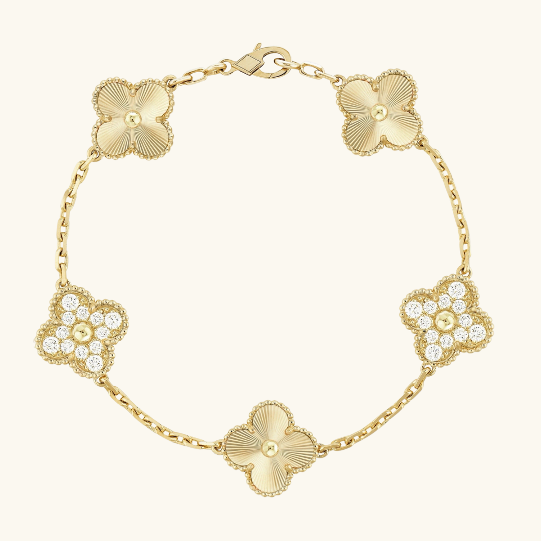 CLOVER | Armband Goud Guilloché Prestige