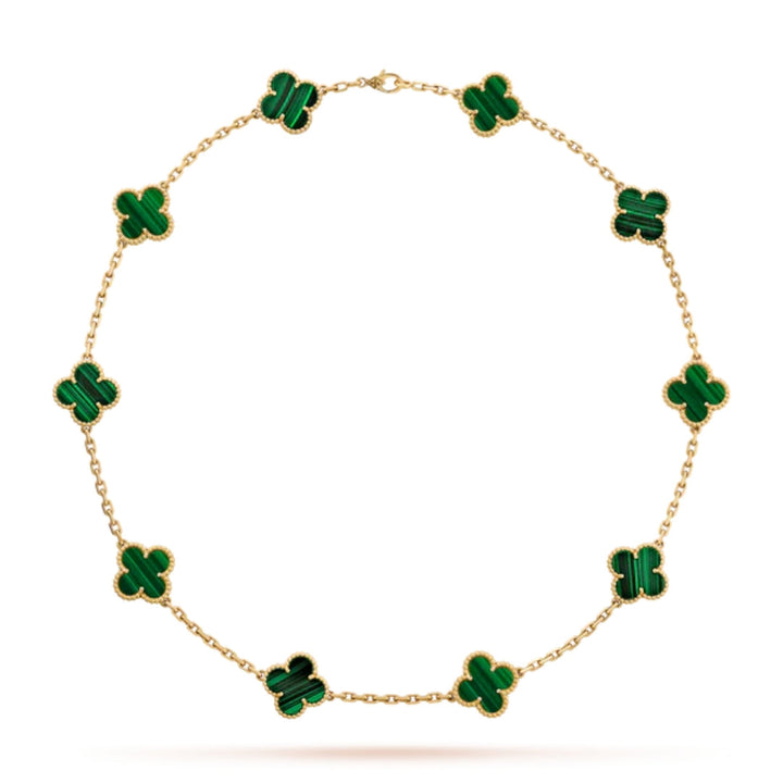CLOVER | Ketting met 10 klavers Groen