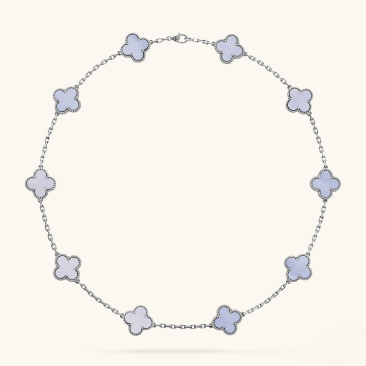 CLOVER | Ketting met 10 klavers Paars