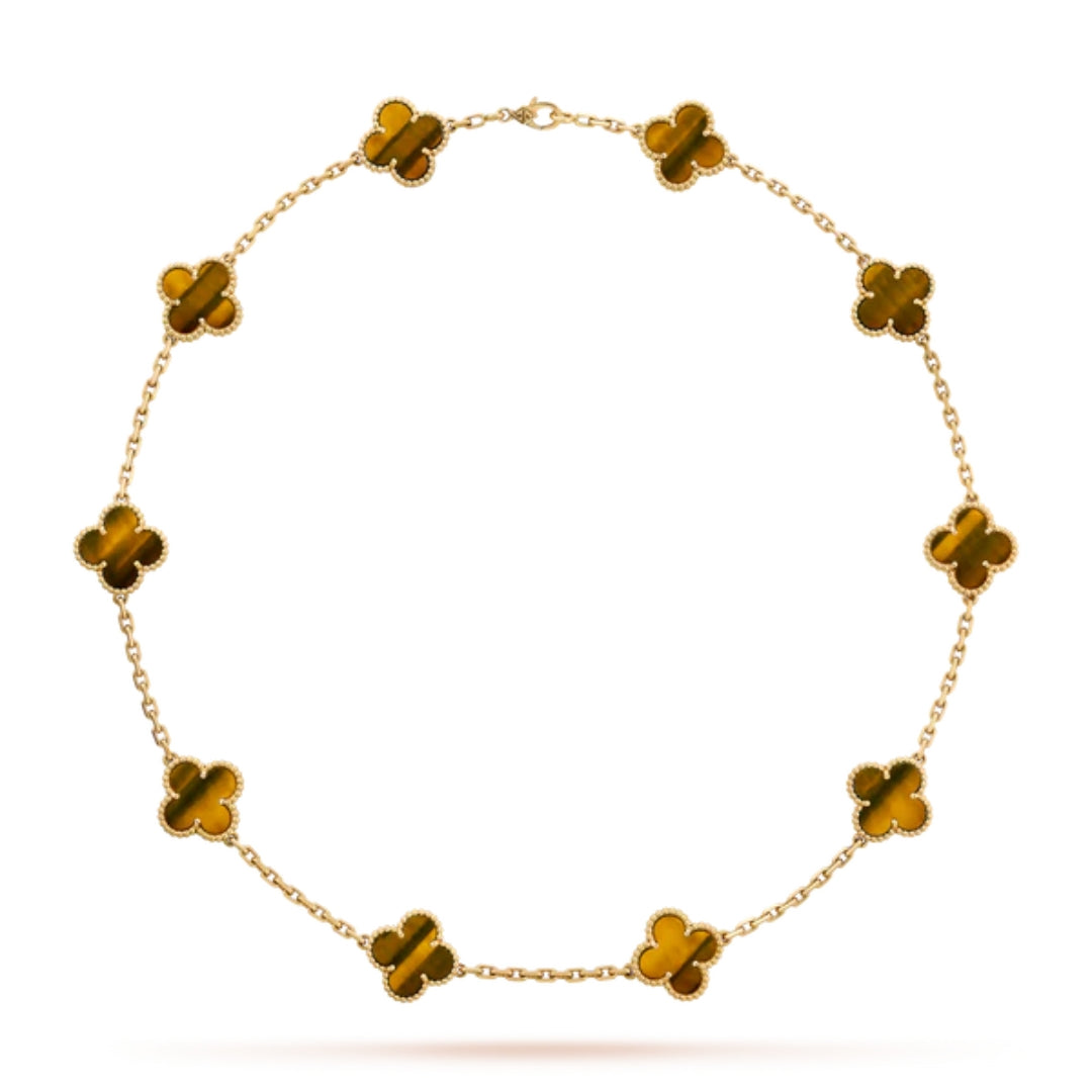 CLOVER | Ketting met 10 klavers Tiger