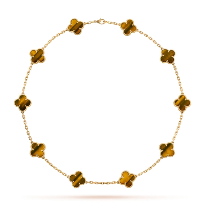 CLOVER | Ketting met 10 klavers Tiger