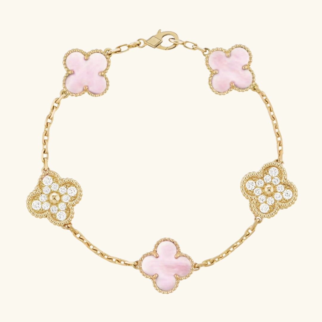 CLOVER | Armband Goud Roze Prestige