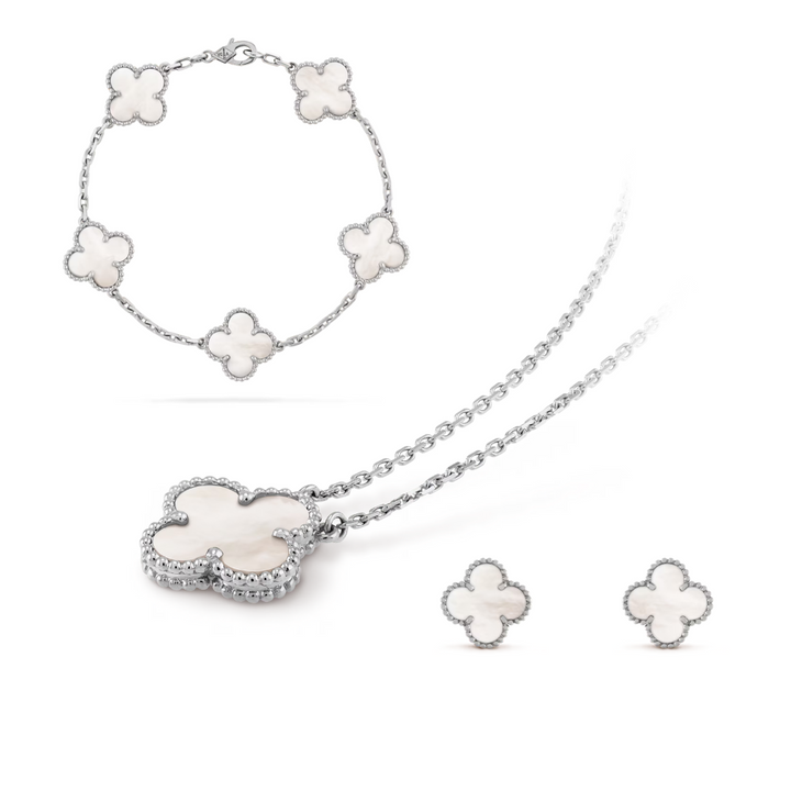 CLOVER | Sieradenset Premium Wit