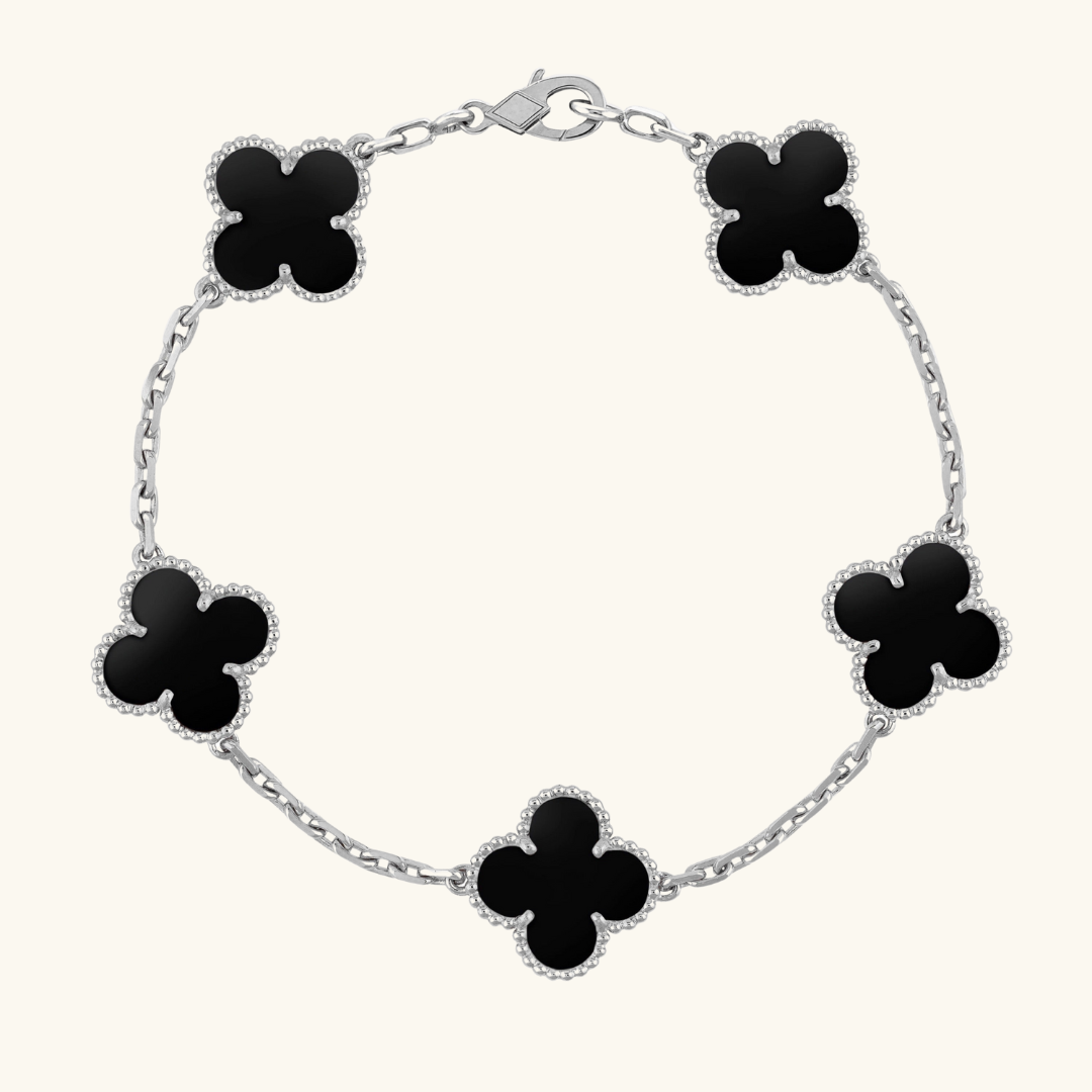 CLOVER | Armband Zwart/Zilver