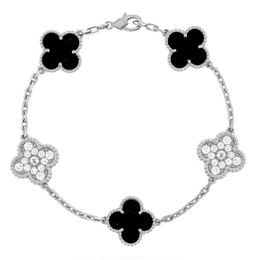 CLOVER | Armband Zwart/Zilver Prestige