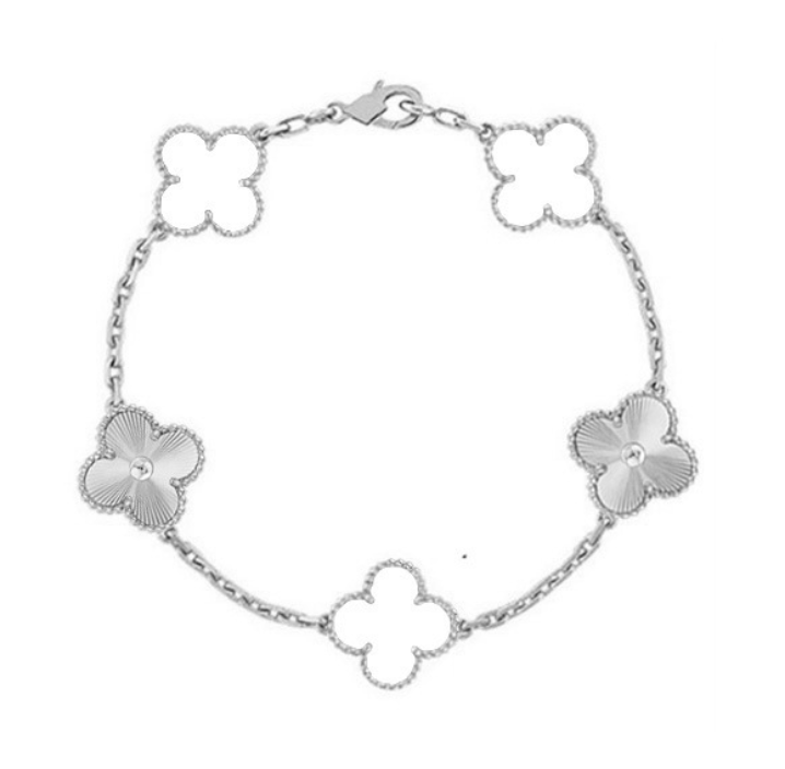 CLOVER | Armband Wit/Zilver