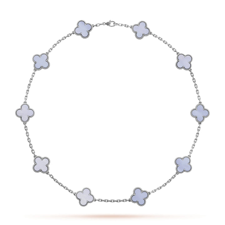 CLOVER | Ketting met 10 klavers Paars