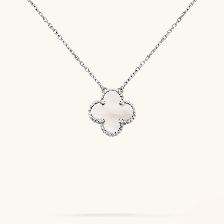 CLOVER | Ketting Wit/Zilver