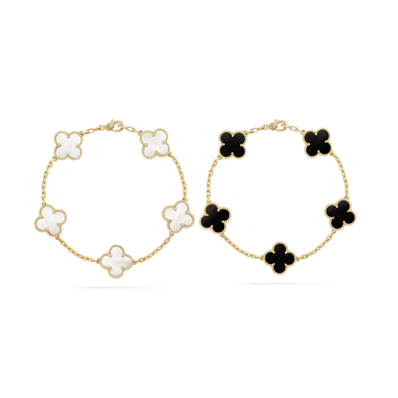 CLOVER | Armbandset Zwart/Wit, 2-delig