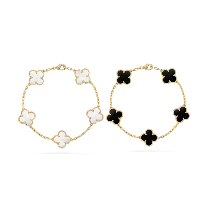 CLOVER | Armbandset Zwart/Wit, 2-delig