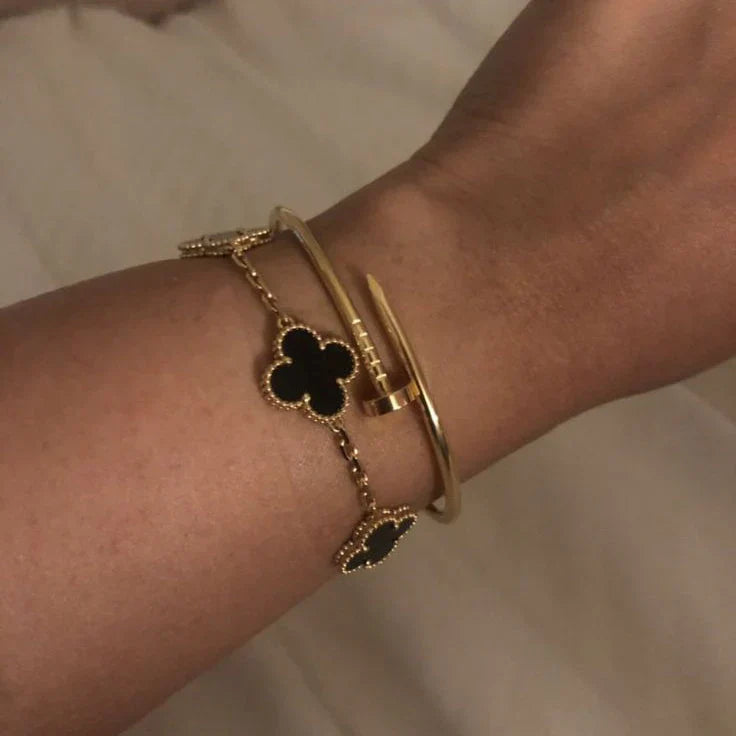 CLOVER | Armband Zwart/Zilver