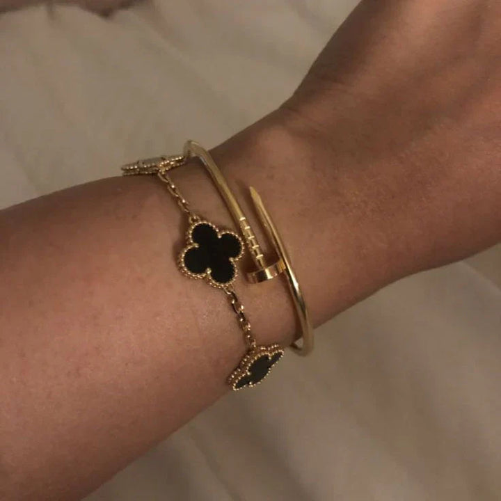 CLOVER | Armband Zwart/Zilver