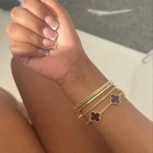 CLOVER | Armband Zwart/Zilver